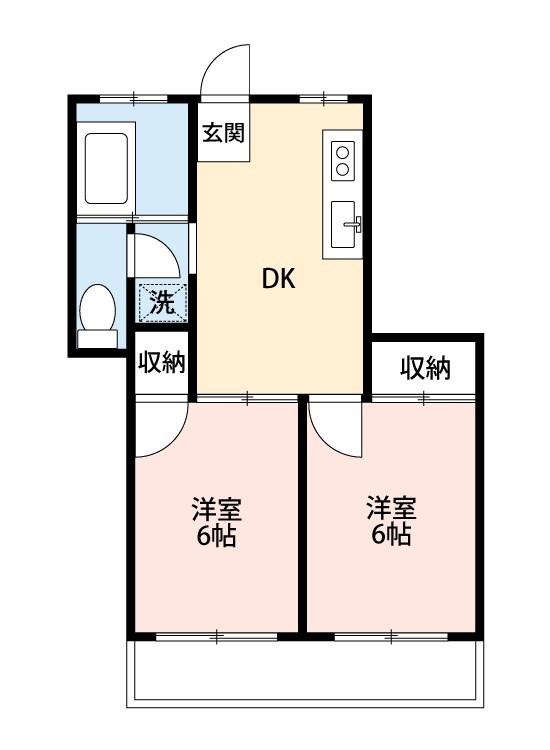パールマンション(2DK/3階)の間取り写真