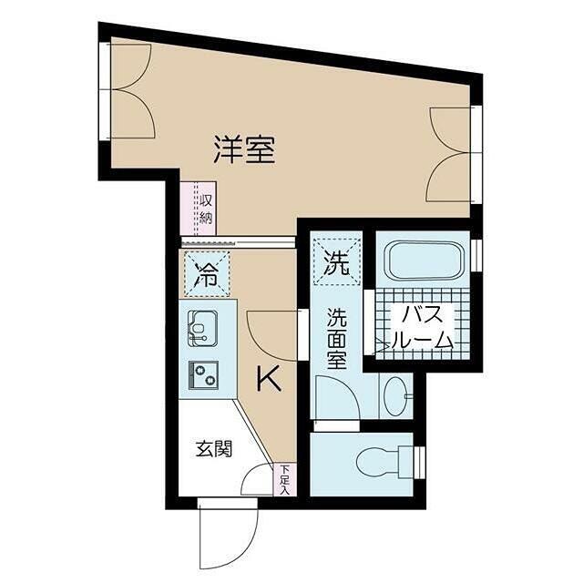 ヒルトップ代々木上原(1K/1階)の間取り写真