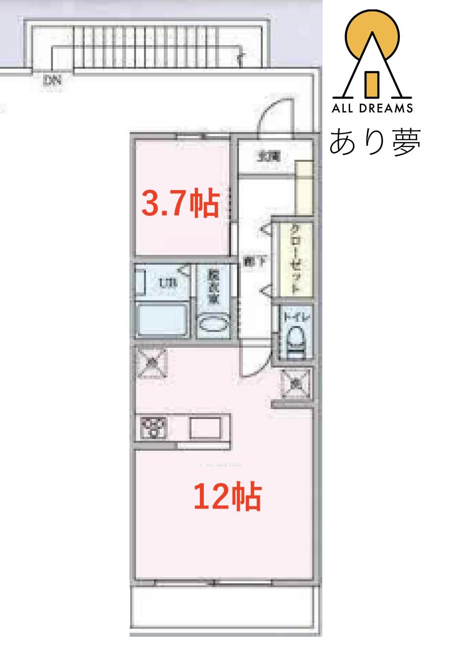 フロントフィールド9(1LDK/3階)の間取り写真