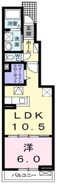 ポワール・メゾンT(1LDK/1階)の間取り写真