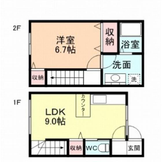 ガーデンヒル上冨居I(1LDK/1階)の間取り写真