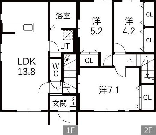 フルハウス矢巾(3LDK/1階)の間取り写真