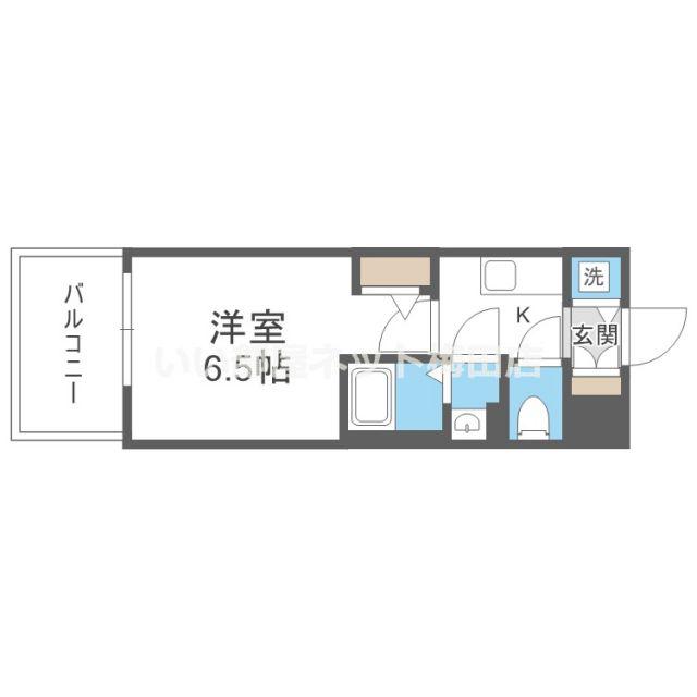 エスリード大阪エヴォルツ(1K/4階)の間取り写真