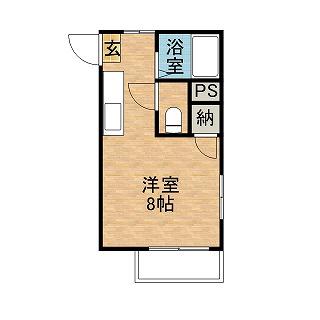 グレイス荒田壱番館(ワンルーム/2階)の間取り写真