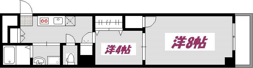 エイトバレー広島駅前通 (2K/2階)の間取り写真
