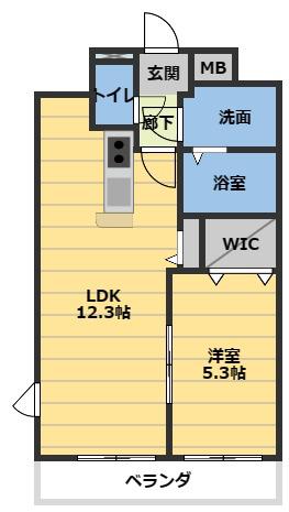 レジデンス利平治(1LDK/2階)の間取り写真