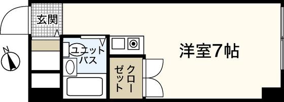クレールコート(ワンルーム/2階)の間取り写真