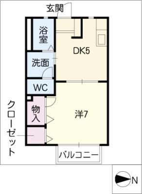 パークハイム円上(1DK/1階)の間取り写真