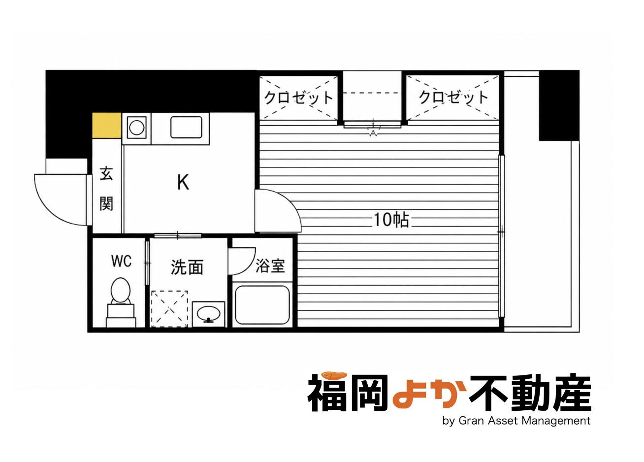 第7マルヤビル博多(1K/12階)の間取り写真