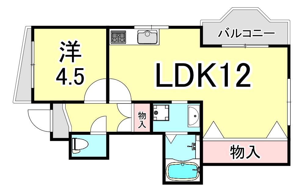 JOYPARK(1LDK/1階)の間取り写真