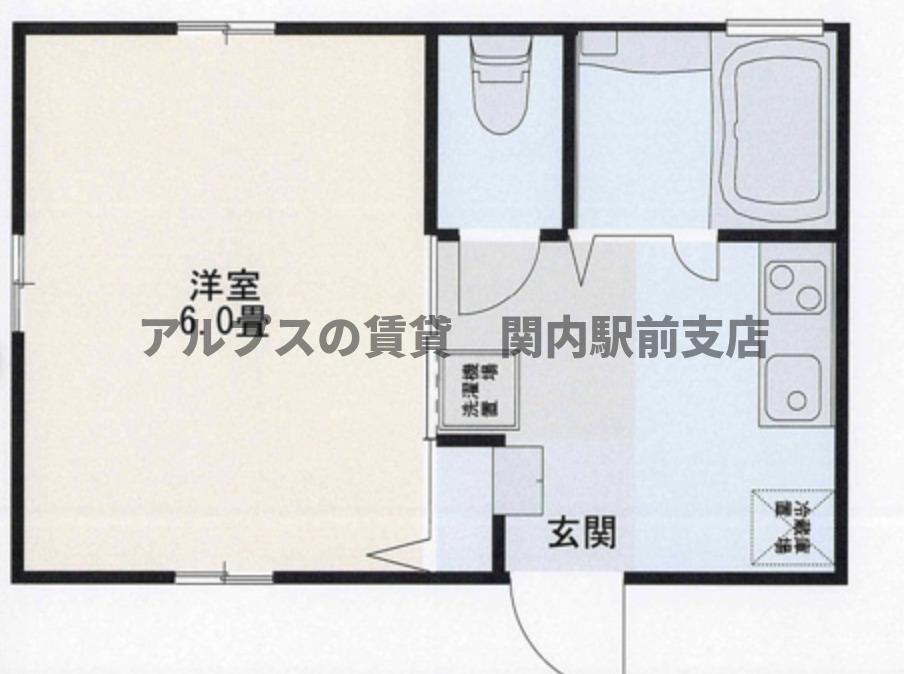 パルティール弘明寺(1K/1階)の間取り写真