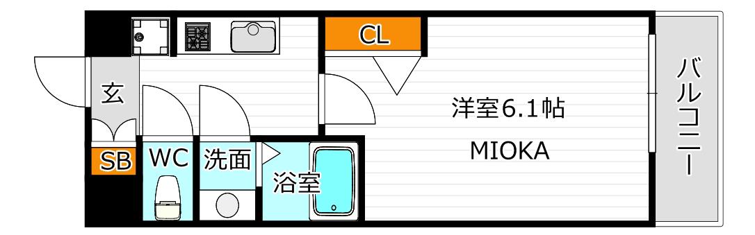 プレデコート天王寺イースト(1K/8階)の間取り写真