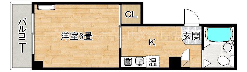 ヴィラ堺(1K/4階)の間取り写真