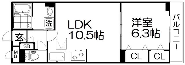 サンリットハーモニー(1LDK/1階)の間取り写真