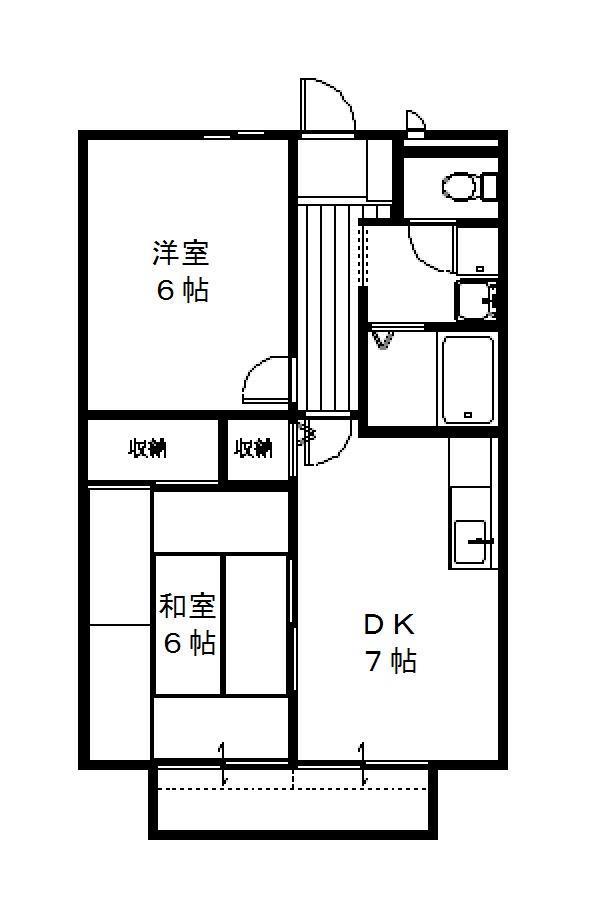ドエル光南(2DK/1階)の間取り写真