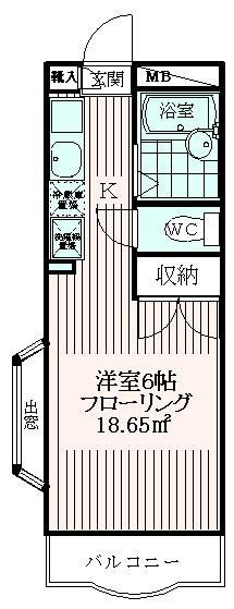 エトワール永山(1K/3階)の間取り写真