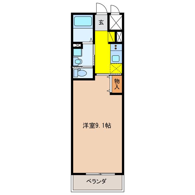 プランドールM(1K/2階)の間取り写真