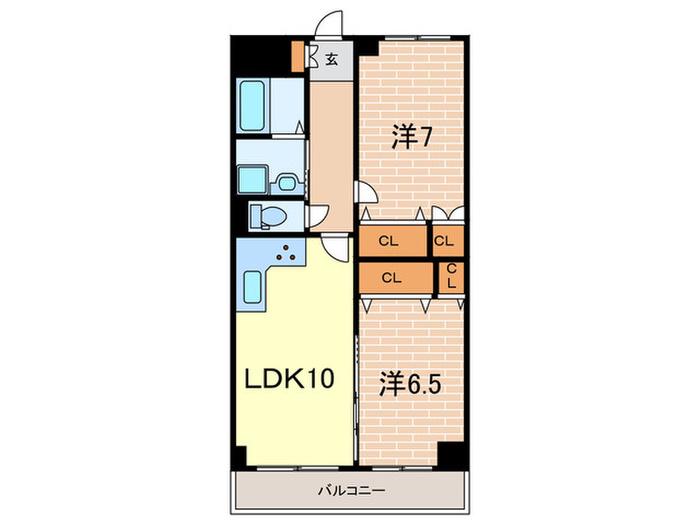 フローレンス夙川(2LDK/3階)の間取り写真
