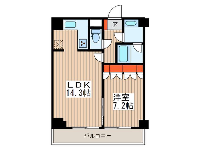 コンフォリア東中野DEUX(1LDK/8階)の間取り写真