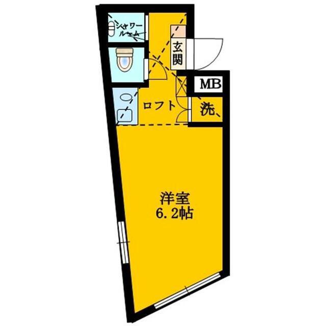 クレッシェンド平和島(ワンルーム/4階)の間取り写真
