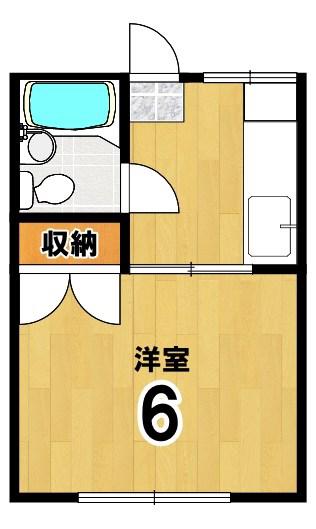 ヴィラ本間II(1K/2階)の間取り写真