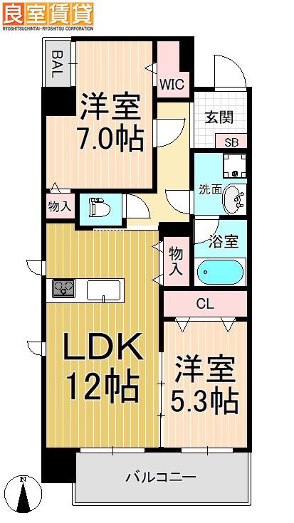フォレストスクエア六番(2LDK/3階)の間取り写真