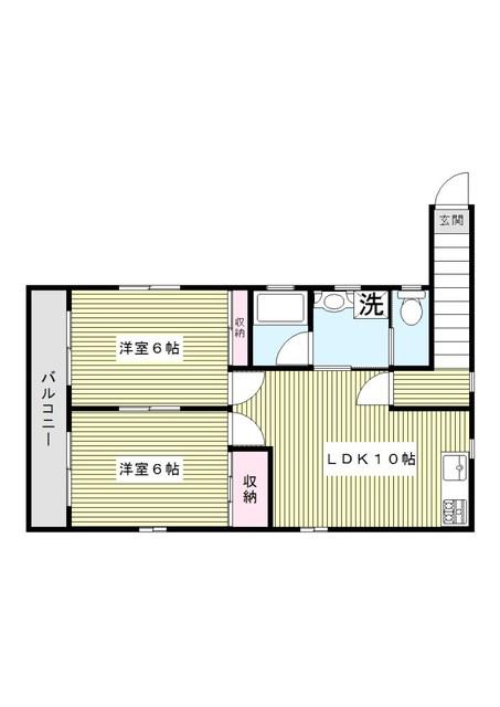 ヒルトップトミタ(2LDK/3階)の間取り写真