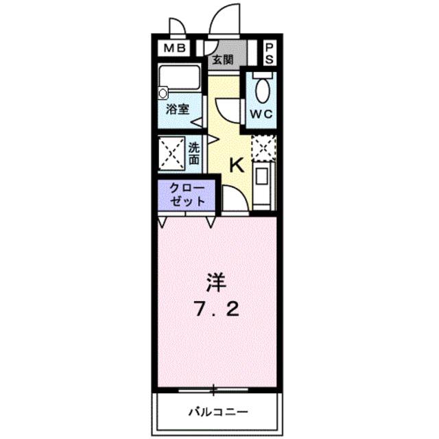 コスモハイツ(1K/2階)の間取り写真