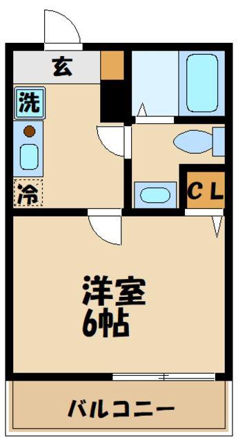 メルディア中野島(1K/3階)の間取り写真