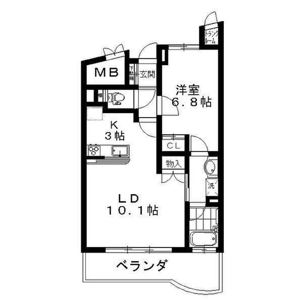 MS CUBE(1LDK/3階)の間取り写真