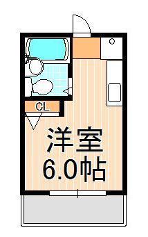 湯田コーポ(ワンルーム/2階)の間取り写真