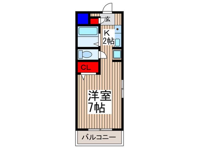 ケイオー武蔵浦和(1K/3階)の間取り写真