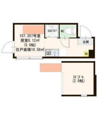 ハーモニーテラス成田東III(ワンルーム/1階)の間取り写真