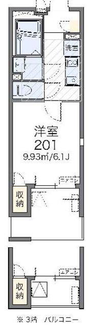 レオネクスト東小金井(1K/3階)の間取り写真
