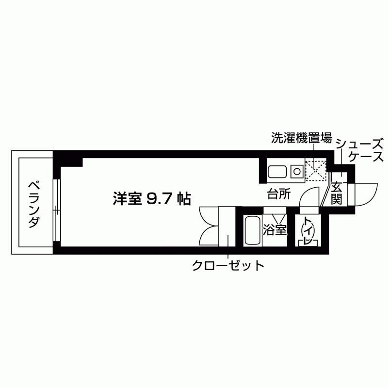 アミティ宝塚(1K/3階)の間取り写真