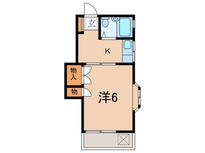 ベルメゾン(1K/2階)の間取り写真