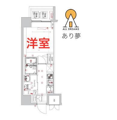 フェルクルールプレスト西横浜(1K/4階)の間取り写真