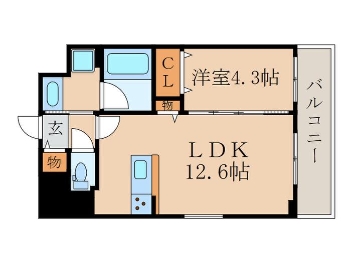 メゾン ノワール(1LDK/3階)の間取り写真