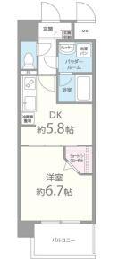 カンナビーノ 4F(1DK/4階)の間取り写真