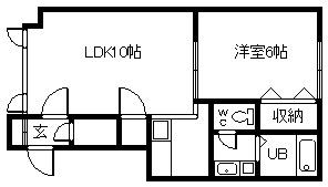 プレズィール豊岡A(1LDK/1階)の間取り写真