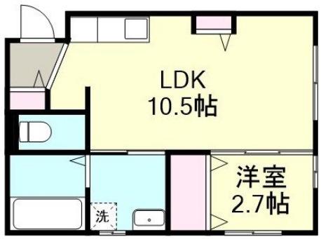 フォルティス四十瀬II(1LDK/1階)の間取り写真