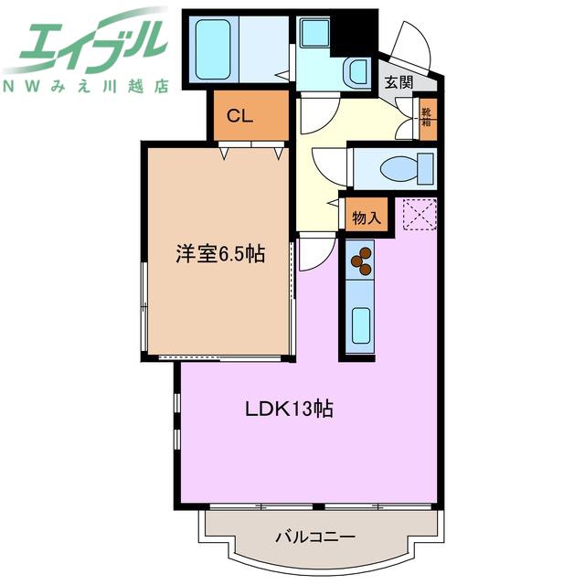 グランシスサウスウエスト(1LDK/2階)の間取り写真