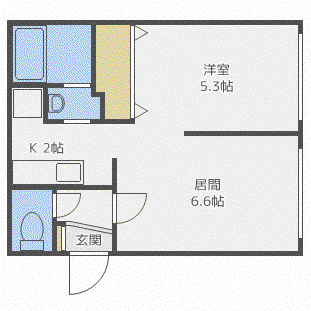 MODULOR中島公園 1ST(1LDK/3階)の間取り写真