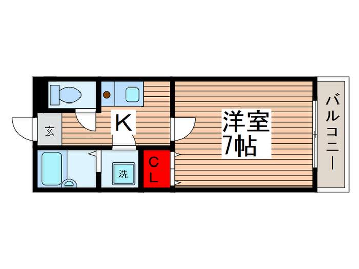 リバーベルのぎく野(1K/1階)の間取り写真