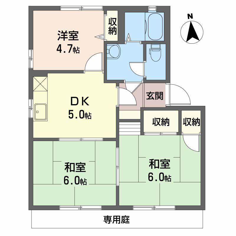 コーポ江田島 A棟(3K/1階)の間取り写真