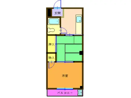 茂木ビル(2K/3階)の間取り写真