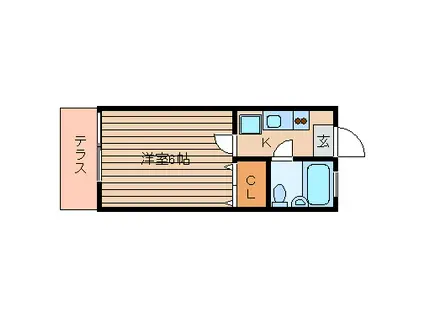 メゾン うの木(1K/2階)の間取り写真