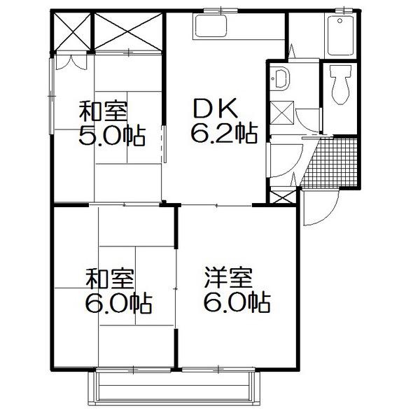 DIAS雅(3DK/2階)の間取り写真