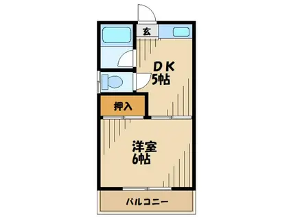 コーポ90(1K/1階)の間取り写真