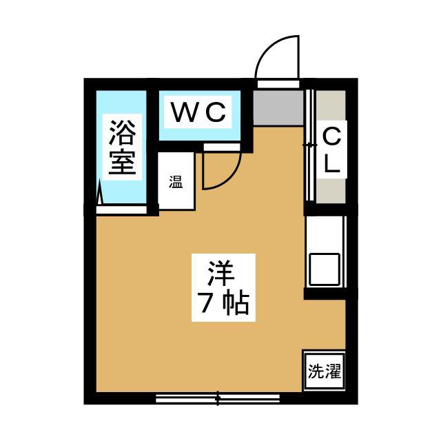 フラットエイトC(ワンルーム/1階)の間取り写真